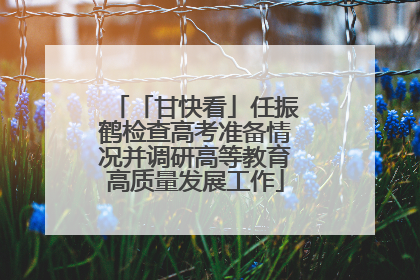 「甘快看」任振鹤检查高考准备情况并调研高等教育高质量发展工作