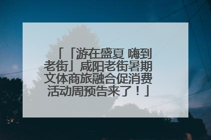 「游在盛夏 嗨到老街」咸阳老街暑期文体商旅融合促消费活动周预告来了！