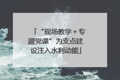 “现场教学＋专题党课”为支点建设注入水利动能