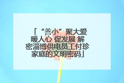 “善小”聚大爱 暖人心 促发展 解密淄博供电员工付珍家庭的文明密码