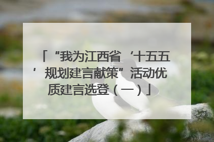 “我为江西省‘十五五’规划建言献策”活动优质建言选登（一）
