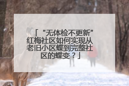 “无体检不更新”红梅社区如何实现从老旧小区蝶到完整社区的蝶变？