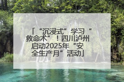 “沉浸式”学习“救命术”！四川泸州启动2025年“安全生产月”活动