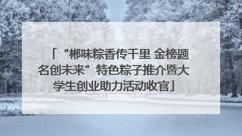 “郴味粽香传千里 金榜题名创未来”特色粽子推介暨大学生创业助力活动收官