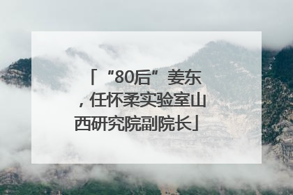 “80后”姜东，任怀柔实验室山西研究院副院长