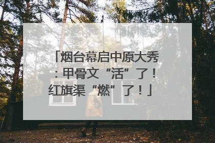 烟台幕启中原大秀：甲骨文“活”了！红旗渠“燃”了！
