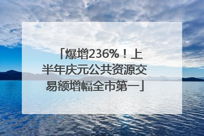 爆增236%！上半年庆元公共资源交易额增幅全市第一