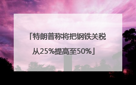 特朗普称将把钢铁关税从25%提高至50%