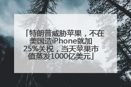 特朗普威胁苹果，不在美国造iPhone就加25%关税，当天苹果市值蒸发1000亿美元