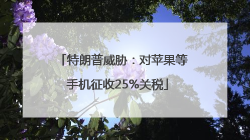 特朗普威胁：对苹果等手机征收25%关税