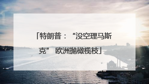 特朗普：“没空理马斯克” 欧洲抛橄榄枝