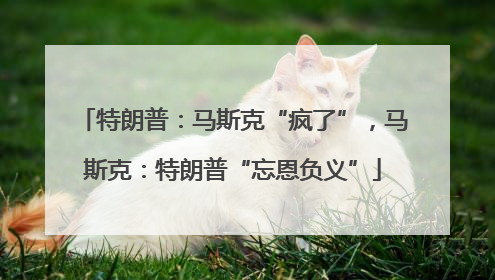 特朗普：马斯克“疯了”，马斯克：特朗普“忘恩负义”