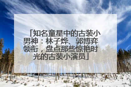 知名童星中的古装小男神：林子烨、郭博弈领衔，盘点那些惊艳时光的古装小演员