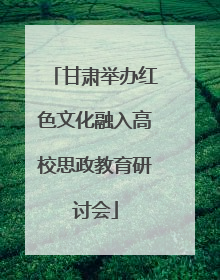 甘肃举办红色文化融入高校思政教育研讨会