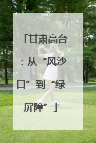 甘肃高台：从“风沙口”到“绿屏障”