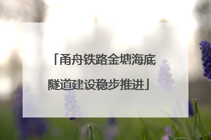 甬舟铁路金塘海底隧道建设稳步推进