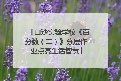 白沙实验学校《百分数（二）》分层作业点亮生活智慧