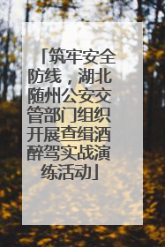 筑牢安全防线，湖北随州公安交管部门组织开展查缉酒醉驾实战演练活动