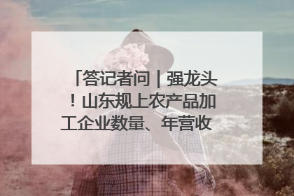 答记者问｜强龙头！山东规上农产品加工企业数量、年营收均居全国首位