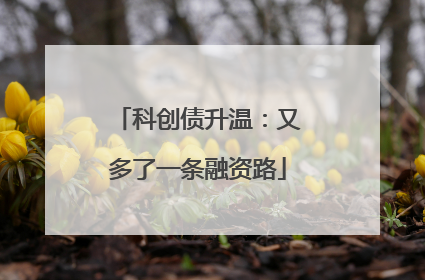 科创债升温：又多了一条融资路