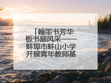 翰墨书芳华 板书展风采——蚌埠市蚌山小学开展青年教师基本功考核活动