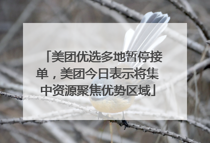 美团优选多地暂停接单，美团今日表示将集中资源聚焦优势区域