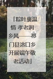 粽叶裹温情 孝老润乡风——祁门县溶口乡开展端午敬老活动