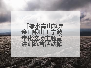 绿水青山就是金山银山！宁波奉化这场主题宣讲训练营活动掀起青春热潮