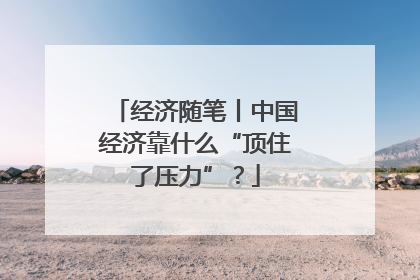 经济随笔丨中国经济靠什么“顶住了压力”？