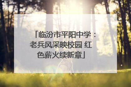 临汾市平阳中学：老兵风采映校园 红色薪火续新章