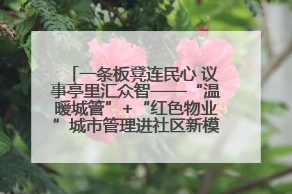 一条板凳连民心 议事亭里汇众智——“温暖城管”+“红色物业”城市管理进社区新模式绘就城市管理社区治理新画卷