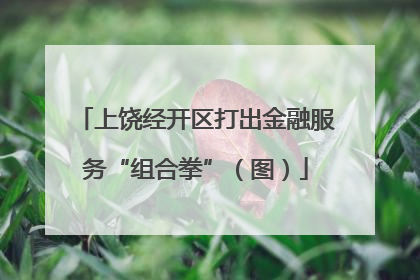 上饶经开区打出金融服务“组合拳”（图）