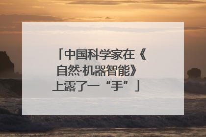 中国科学家在《自然·机器智能》上露了一“手”