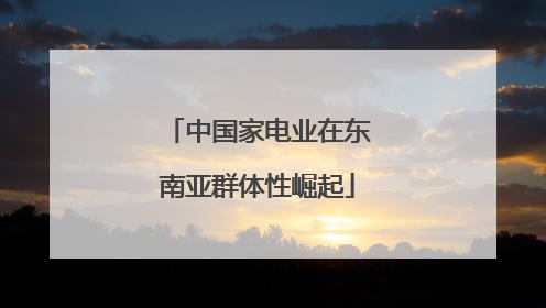 中国家电业在东南亚群体性崛起