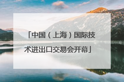 中国（上海）国际技术进出口交易会开幕