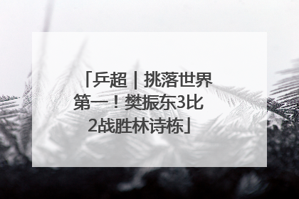 乒超｜挑落世界第一！樊振东3比2战胜林诗栋