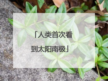 人类首次看到太阳南极