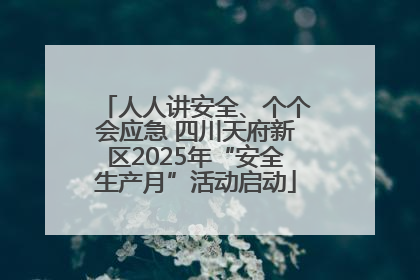 人人讲安全、个个会应急 四川天府新区2025年“安全生产月”活动启动