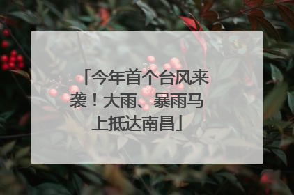 今年首个台风来袭！大雨、暴雨马上抵达南昌