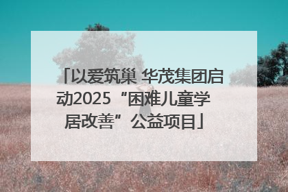 以爱筑巢 华茂集团启动2025“困难儿童学居改善”公益项目