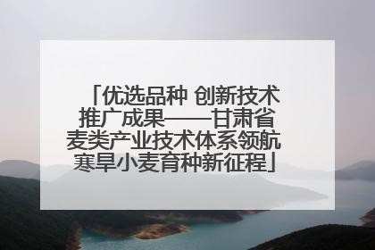 优选品种 创新技术 推广成果——甘肃省麦类产业技术体系领航寒旱小麦育种新征程