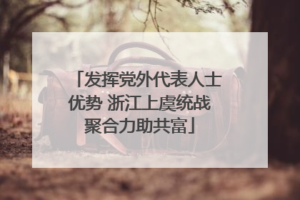 发挥党外代表人士优势 浙江上虞统战聚合力助共富
