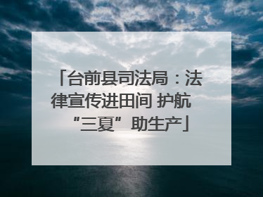 台前县司法局：法律宣传进田间 护航“三夏”助生产