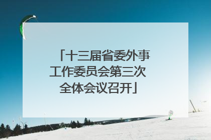 十三届省委外事工作委员会第三次全体会议召开