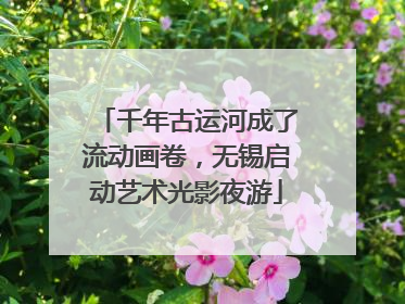 千年古运河成了流动画卷，无锡启动艺术光影夜游