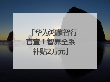 华为鸿蒙智行官宣！智界全系补贴2万元