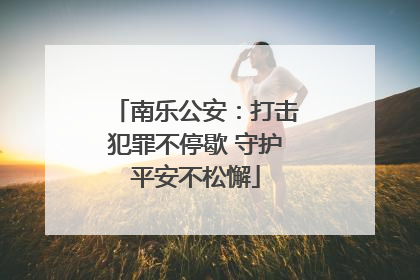 南乐公安：打击犯罪不停歇 守护平安不松懈