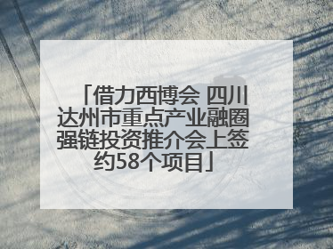 借力西博会 四川达州市重点产业融圈强链投资推介会上签约58个项目