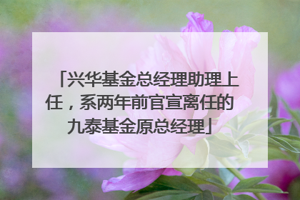 兴华基金总经理助理上任，系两年前官宣离任的九泰基金原总经理