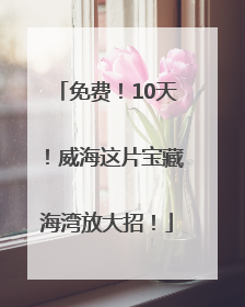 免费！10天！威海这片宝藏海湾放大招！